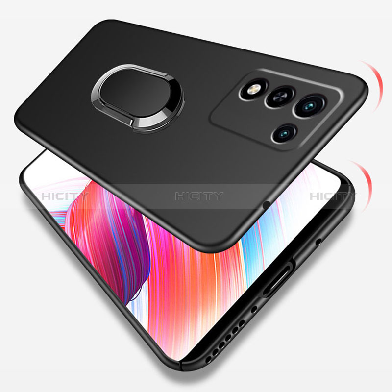 Funda Dura Plastico Rigida Carcasa Mate con Magnetico Anillo de dedo Soporte para Realme Q3s 5G