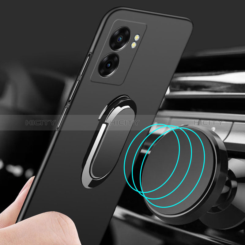 Funda Dura Plastico Rigida Carcasa Mate con Magnetico Anillo de dedo Soporte para Realme Q5i 5G