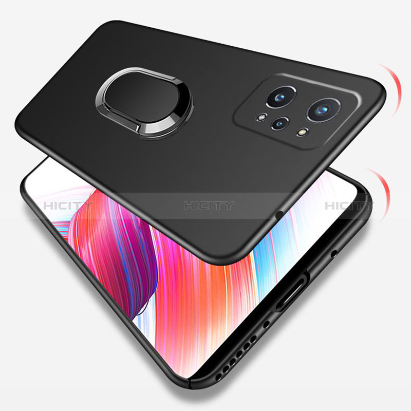 Funda Dura Plastico Rigida Carcasa Mate con Magnetico Anillo de dedo Soporte S01 para Realme Q5 Pro 5G