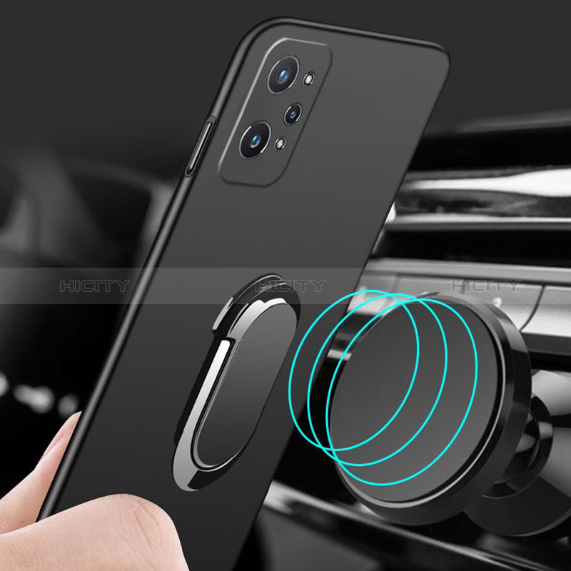 Funda Dura Plastico Rigida Carcasa Mate con Magnetico Anillo de dedo Soporte S01 para Realme Q5 Pro 5G