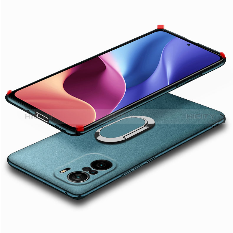 Funda Dura Plastico Rigida Carcasa Mate con Magnetico Anillo de dedo Soporte S01 para Xiaomi Mi 11i 5G