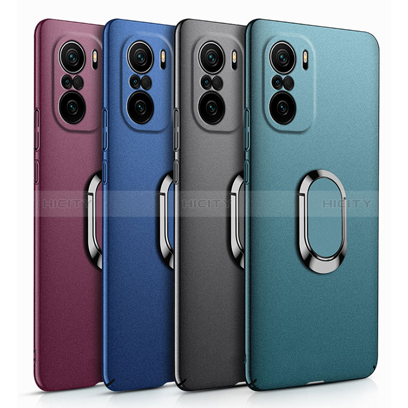 Funda Dura Plastico Rigida Carcasa Mate con Magnetico Anillo de dedo Soporte S01 para Xiaomi Mi 11X 5G