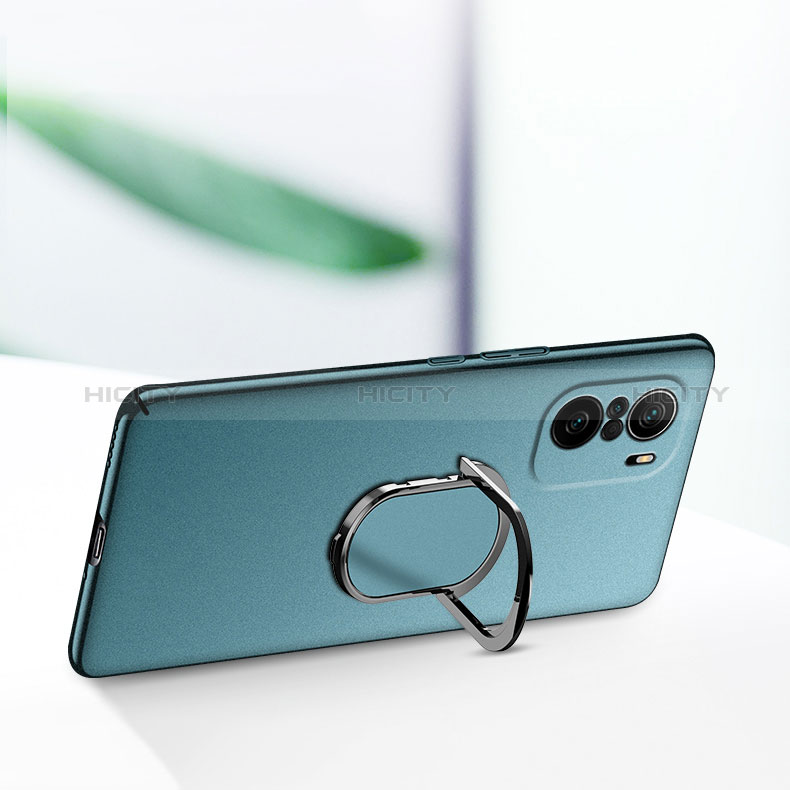 Funda Dura Plastico Rigida Carcasa Mate con Magnetico Anillo de dedo Soporte S01 para Xiaomi Redmi K40 Pro 5G