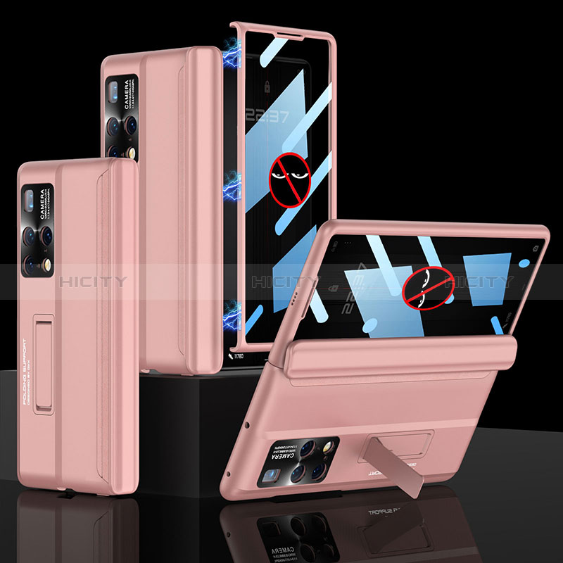 Funda Dura Plastico Rigida Carcasa Mate con Soporte AC2 para Huawei Mate X2 Rosa