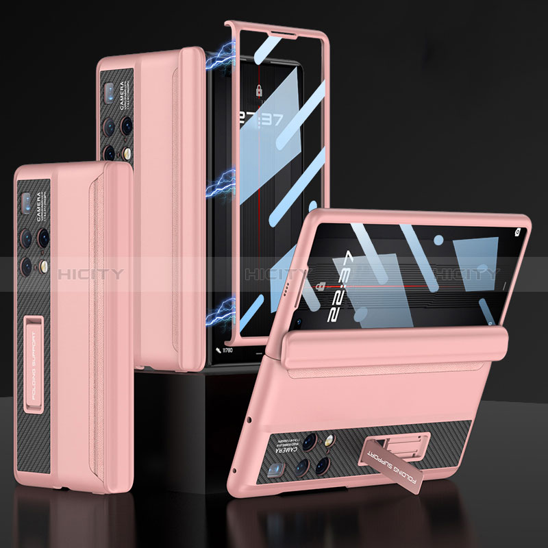 Funda Dura Plastico Rigida Carcasa Mate con Soporte AC4 para Huawei Mate X2 Rosa