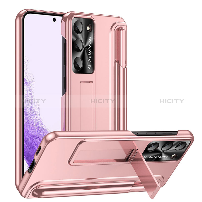 Funda Dura Plastico Rigida Carcasa Mate con Soporte ZL1 para Samsung Galaxy S22 Plus 5G Oro Rosa