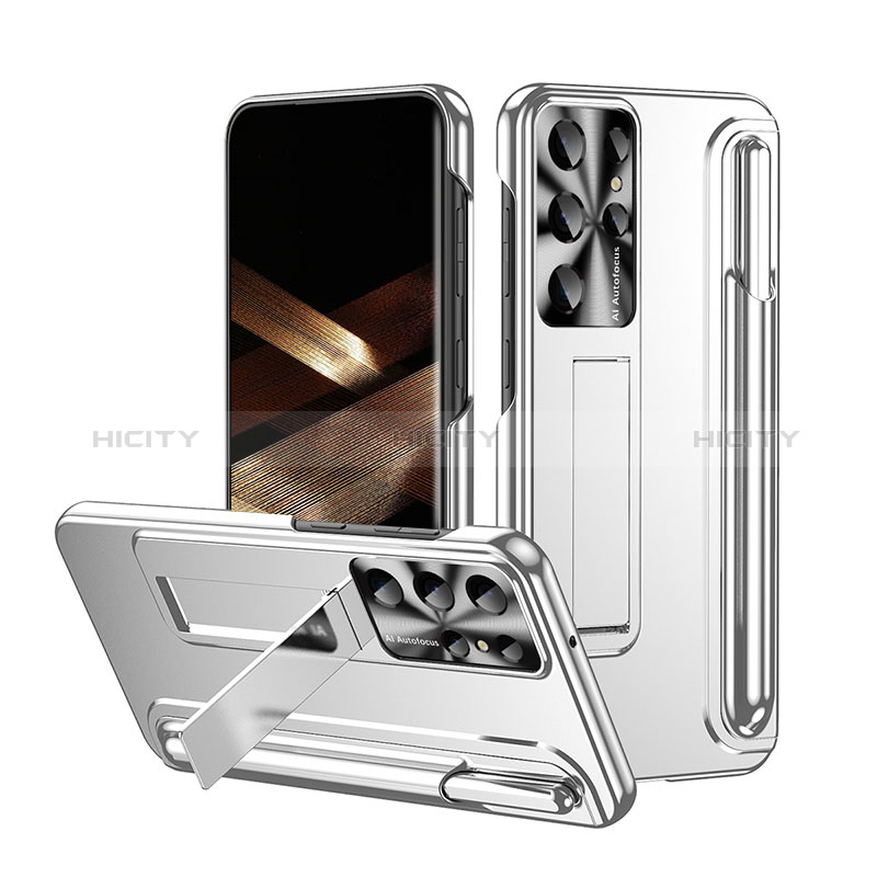 Funda Dura Plastico Rigida Carcasa Mate con Soporte ZL3 para Samsung Galaxy S24 Ultra 5G Plata