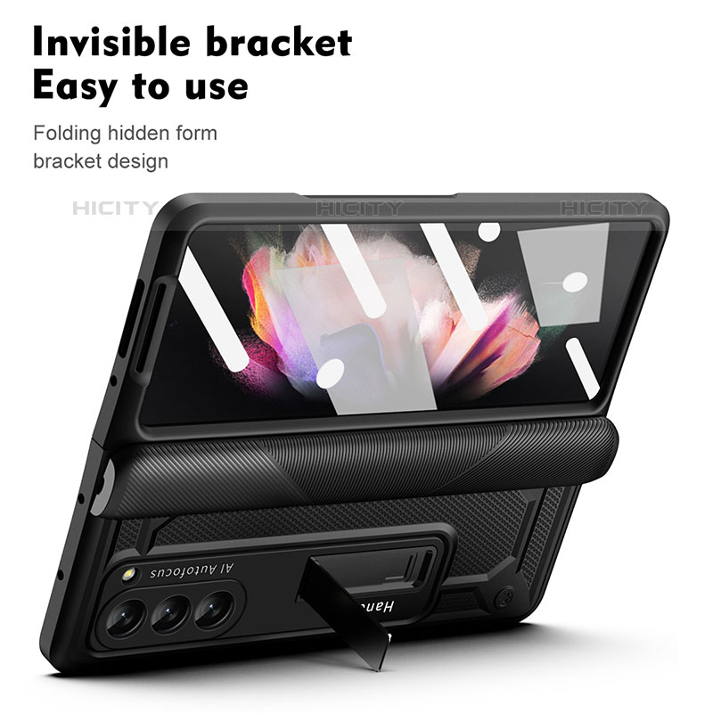 Funda Dura Plastico Rigida Carcasa Mate con Soporte ZL4 para Samsung Galaxy Z Fold5 5G