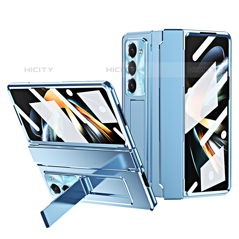 Funda Dura Plastico Rigida Carcasa Mate con Soporte ZL7 para Samsung Galaxy Z Fold5 5G Azul