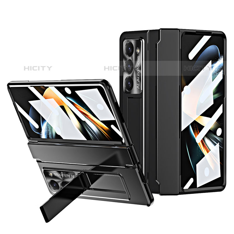 Funda Dura Plastico Rigida Carcasa Mate con Soporte ZL7 para Samsung Galaxy Z Fold5 5G Negro