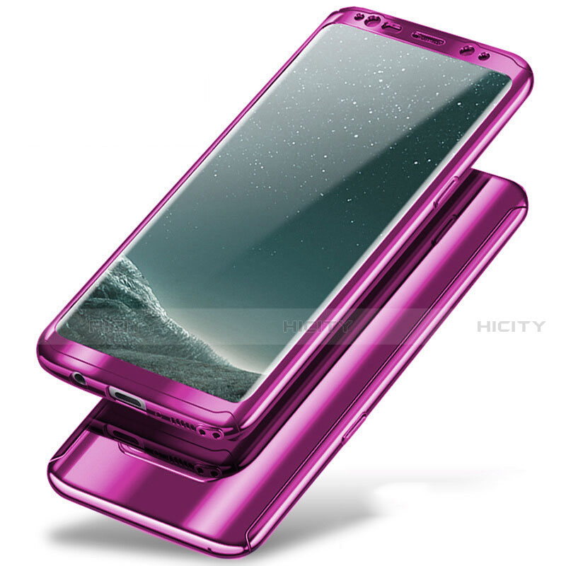 Funda Dura Plastico Rigida Carcasa Mate Frontal y Trasera 360 Grados A01 para Samsung Galaxy Note 8 Duos N950F Morado