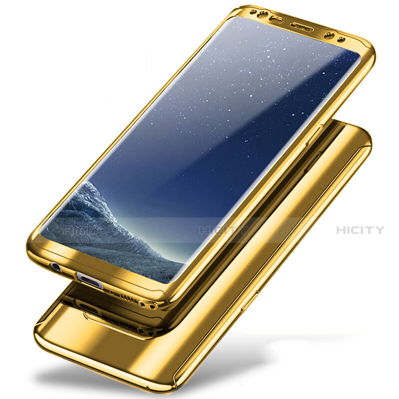 Funda Dura Plastico Rigida Carcasa Mate Frontal y Trasera 360 Grados A01 para Samsung Galaxy Note 8 Duos N950F Oro