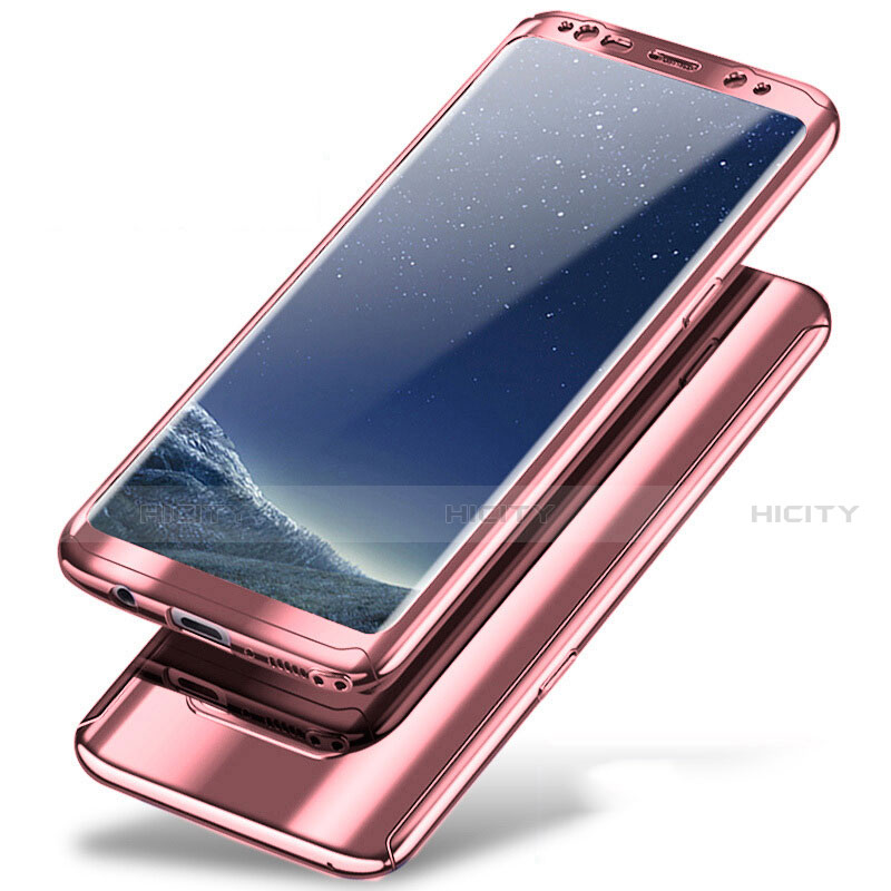 Funda Dura Plastico Rigida Carcasa Mate Frontal y Trasera 360 Grados A01 para Samsung Galaxy Note 8 Duos N950F Oro Rosa