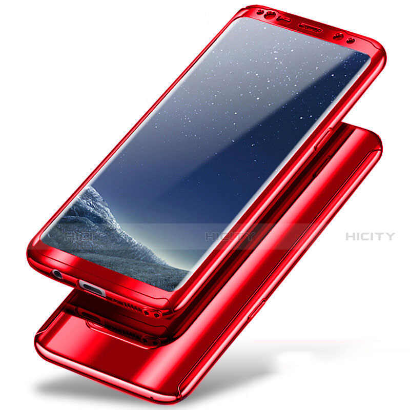 Funda Dura Plastico Rigida Carcasa Mate Frontal y Trasera 360 Grados A01 para Samsung Galaxy Note 8 Rojo