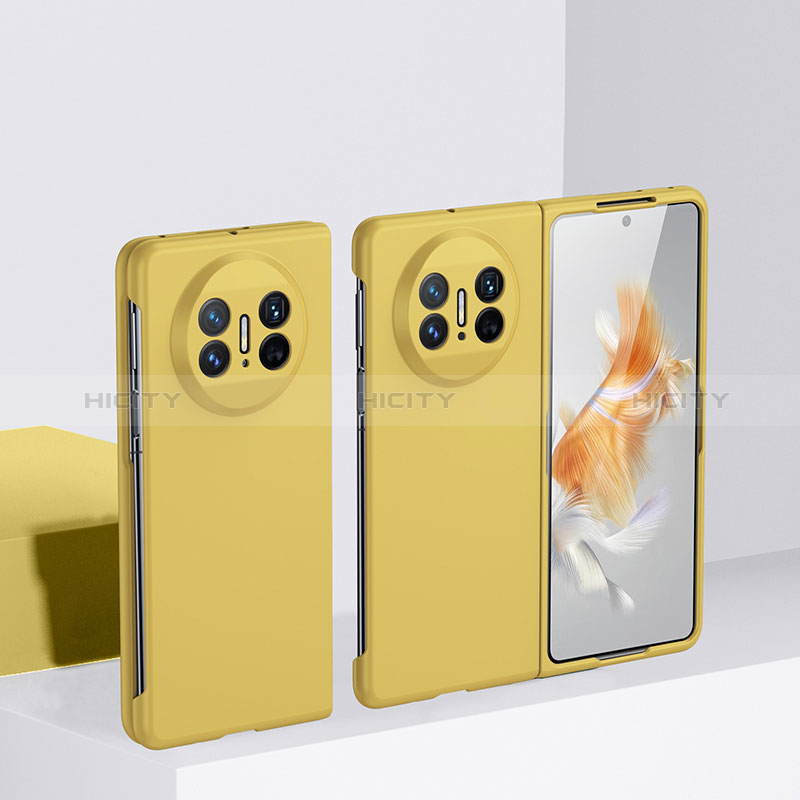 Funda Dura Plastico Rigida Carcasa Mate Frontal y Trasera 360 Grados BH1 para Huawei Mate X3 Amarillo