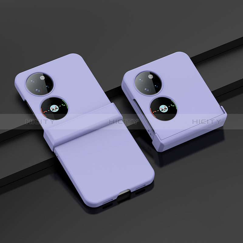 Funda Dura Plastico Rigida Carcasa Mate Frontal y Trasera 360 Grados BH1 para Huawei P50 Pocket Morado