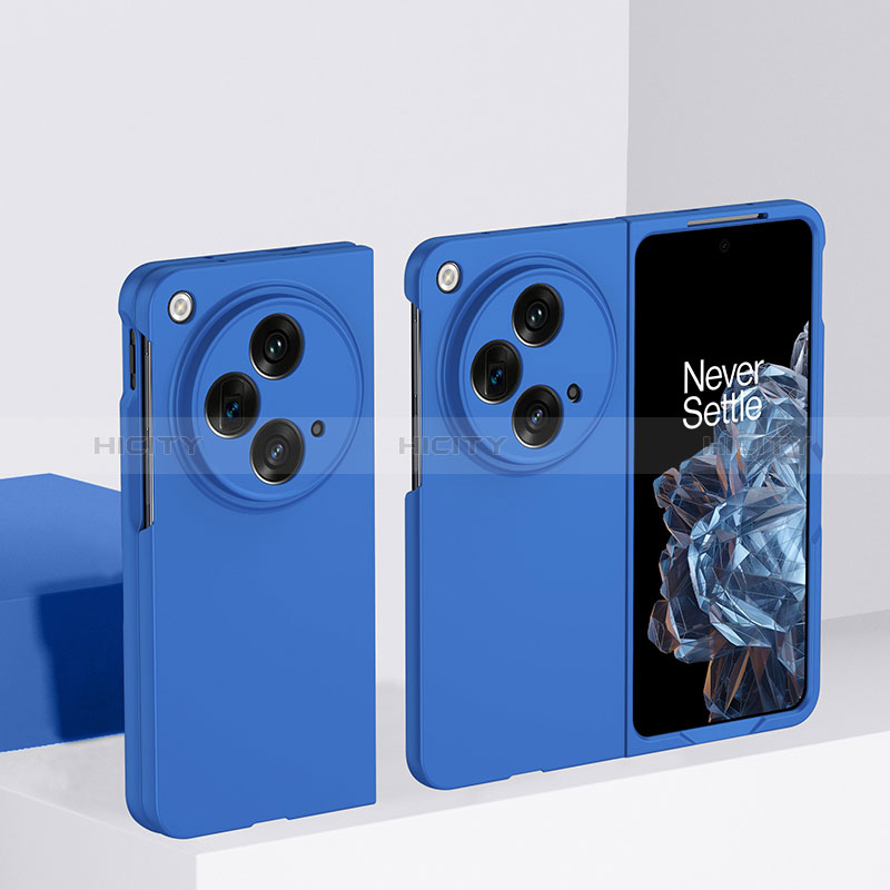 Funda Dura Plastico Rigida Carcasa Mate Frontal y Trasera 360 Grados BH1 para OnePlus Open 5G Azul