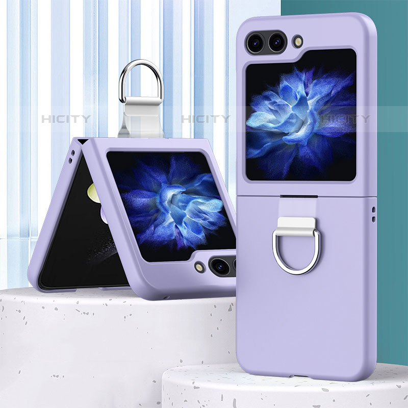 Funda Dura Plastico Rigida Carcasa Mate Frontal y Trasera 360 Grados BH1 para Samsung Galaxy Z Flip5 5G Morado