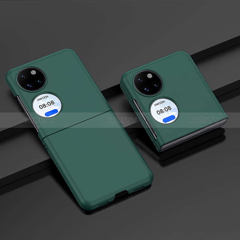 Funda Dura Plastico Rigida Carcasa Mate Frontal y Trasera 360 Grados BH2 para Huawei P60 Pocket Verde