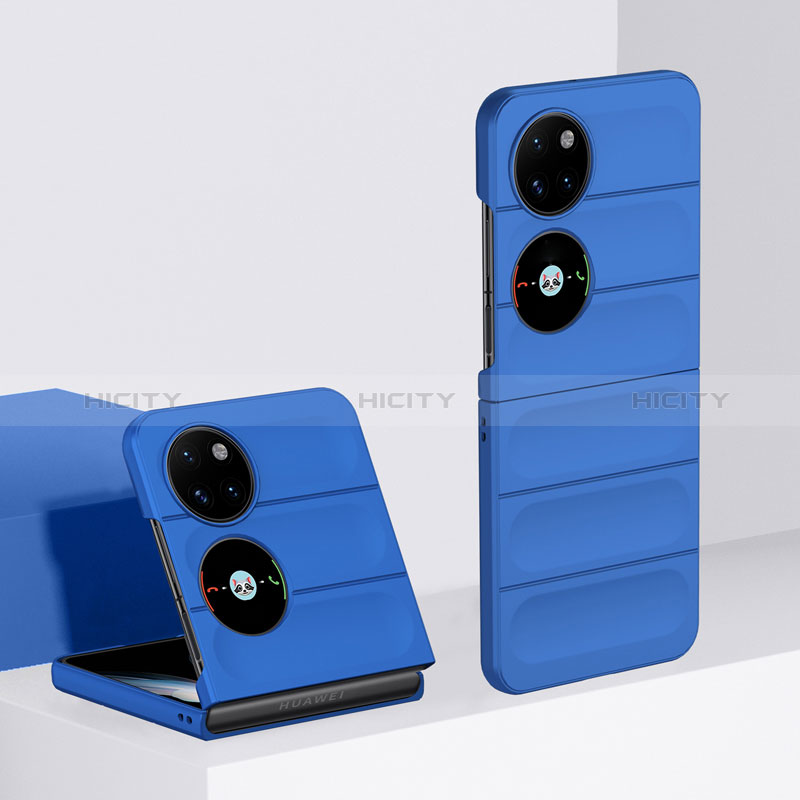 Funda Dura Plastico Rigida Carcasa Mate Frontal y Trasera 360 Grados BH3 para Huawei P60 Pocket Azul