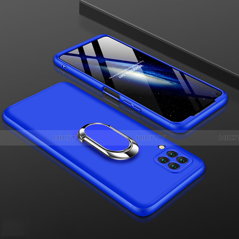 Funda Dura Plastico Rigida Carcasa Mate Frontal y Trasera 360 Grados con Anillo de dedo Soporte para Huawei Nova 6 SE Azul