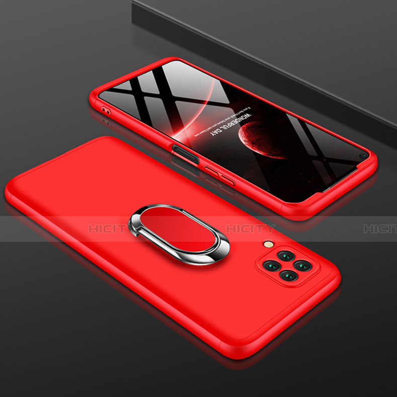 Funda Dura Plastico Rigida Carcasa Mate Frontal y Trasera 360 Grados con Anillo de dedo Soporte para Huawei Nova 7i Rojo