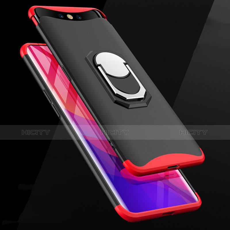 Funda Dura Plastico Rigida Carcasa Mate Frontal y Trasera 360 Grados con Anillo de dedo Soporte para Oppo Find X