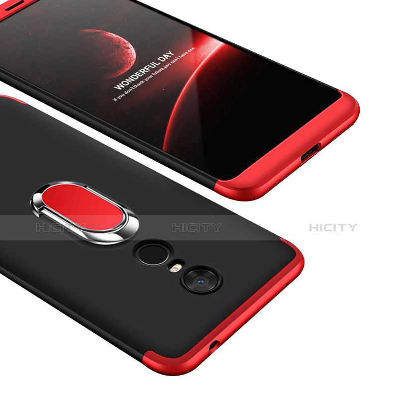 Funda Dura Plastico Rigida Carcasa Mate Frontal y Trasera 360 Grados con Anillo de dedo Soporte para Xiaomi Redmi 5 Plus