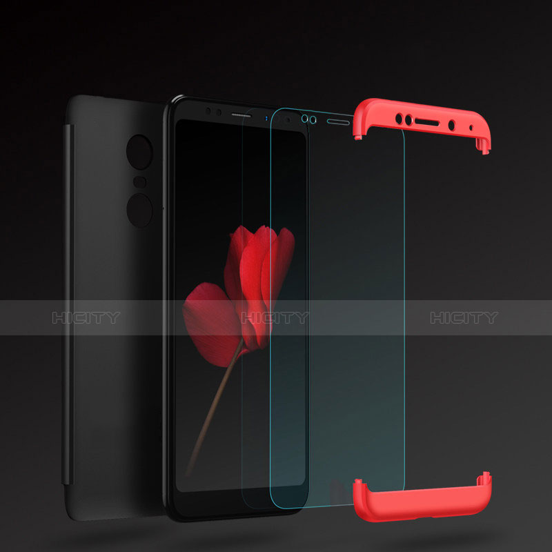 Funda Dura Plastico Rigida Carcasa Mate Frontal y Trasera 360 Grados con Anillo de dedo Soporte para Xiaomi Redmi 5 Plus