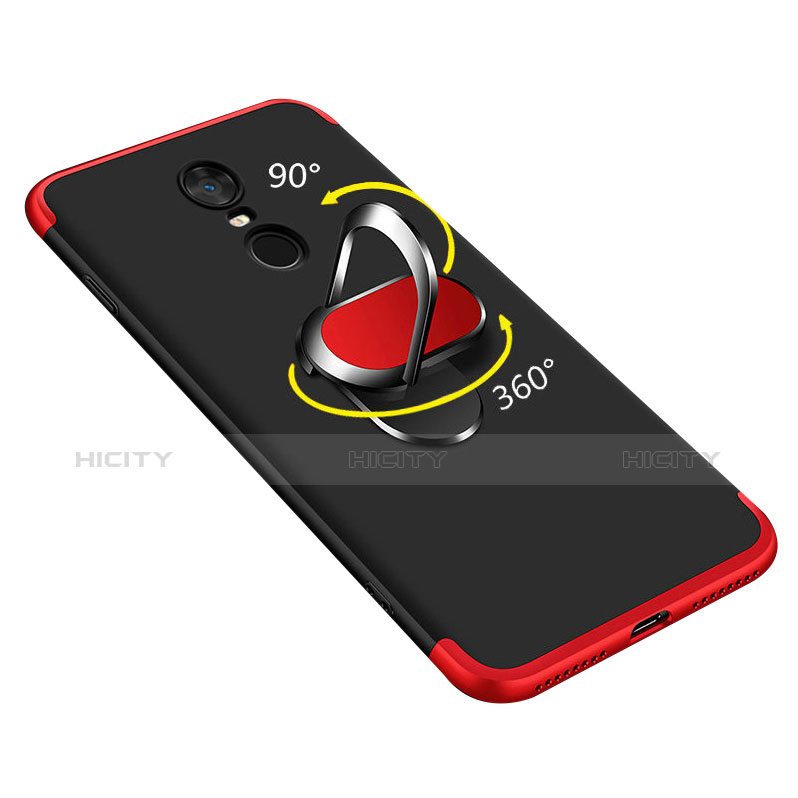 Funda Dura Plastico Rigida Carcasa Mate Frontal y Trasera 360 Grados con Anillo de dedo Soporte para Xiaomi Redmi Note 5 Indian Version