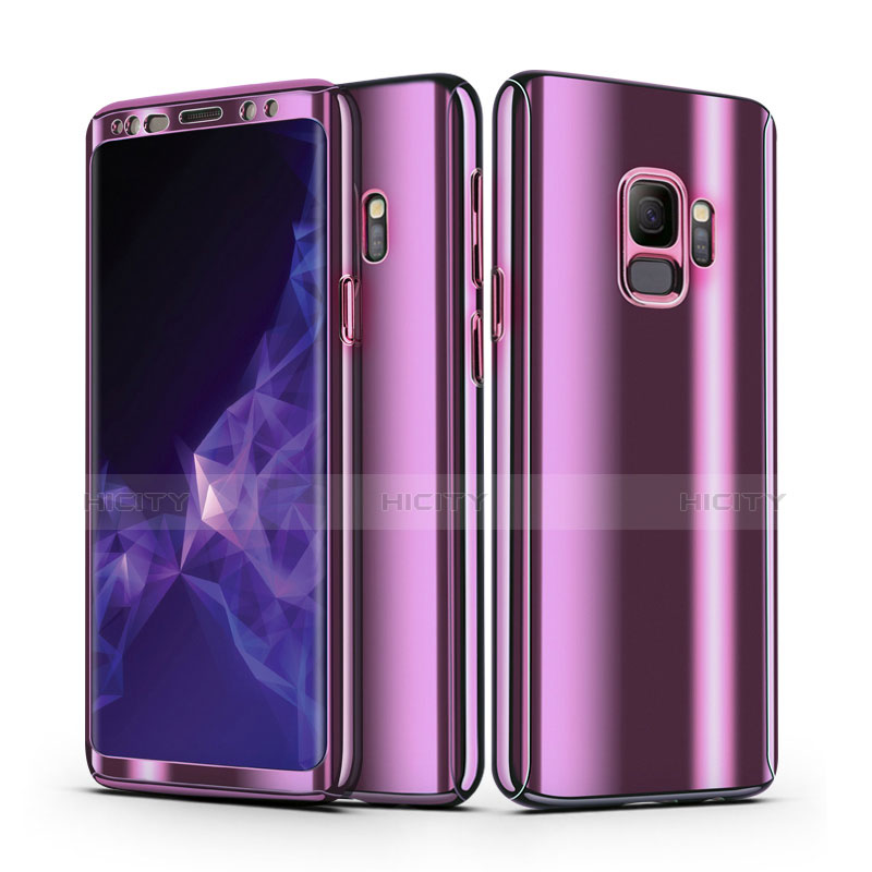 Funda Dura Plastico Rigida Carcasa Mate Frontal y Trasera 360 Grados Cover para Samsung Galaxy S9 Morado