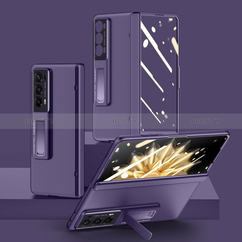 Funda Dura Plastico Rigida Carcasa Mate Frontal y Trasera 360 Grados GK1 para Huawei Honor Magic V2 Ultimate 5G Morado