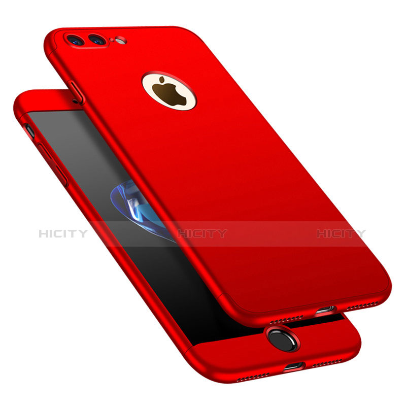 Funda Dura Plastico Rigida Carcasa Mate Frontal y Trasera 360 Grados M01 para Apple iPhone 7 Plus Rojo