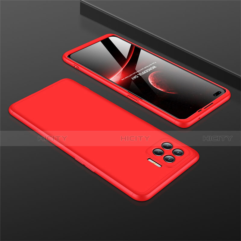 Funda Dura Plastico Rigida Carcasa Mate Frontal y Trasera 360 Grados M01 para Oppo Reno4 F Rojo