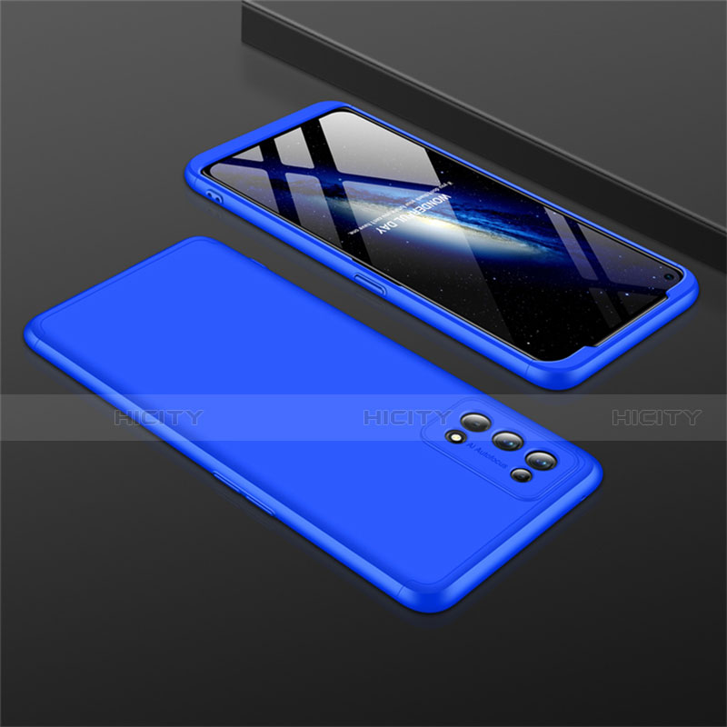 Funda Dura Plastico Rigida Carcasa Mate Frontal y Trasera 360 Grados M01 para Realme 7 Pro Azul