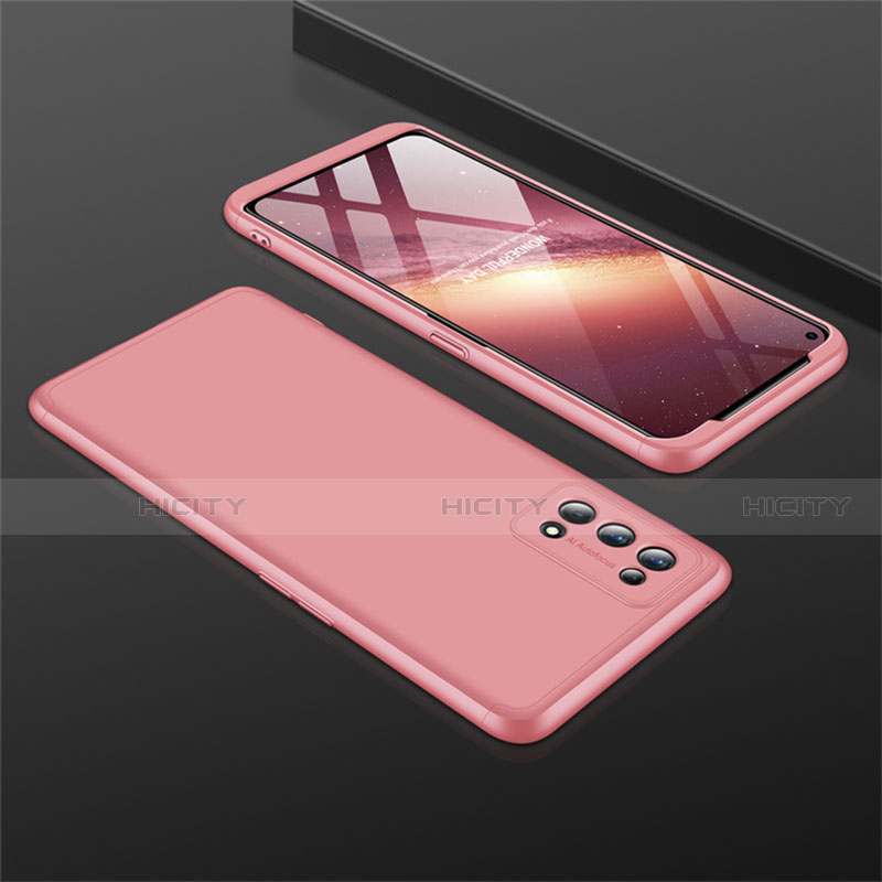 Funda Dura Plastico Rigida Carcasa Mate Frontal y Trasera 360 Grados M01 para Realme 7 Pro Oro Rosa