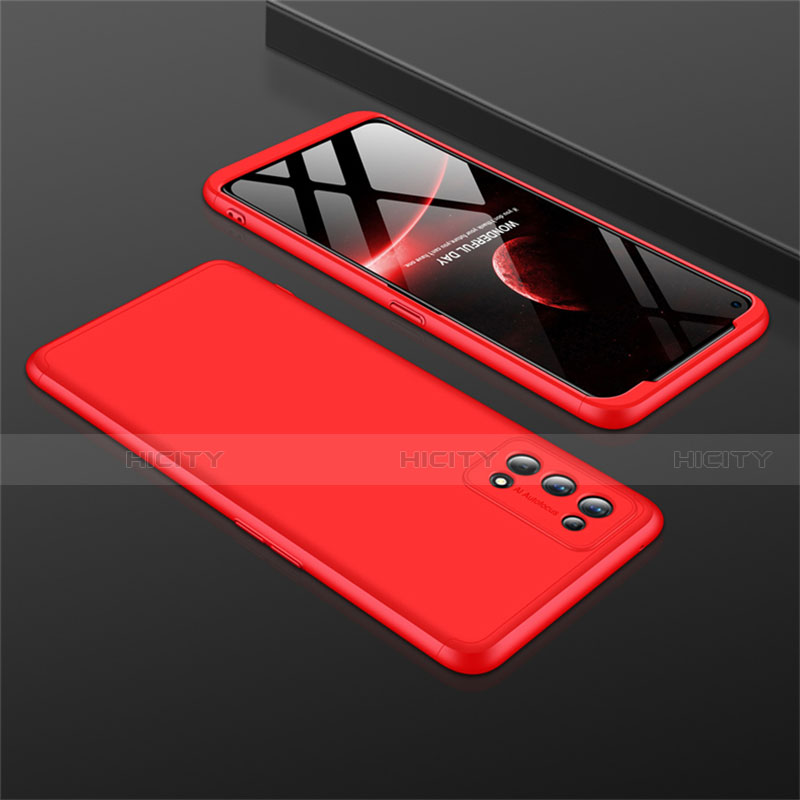 Funda Dura Plastico Rigida Carcasa Mate Frontal y Trasera 360 Grados M01 para Realme 7 Pro Rojo