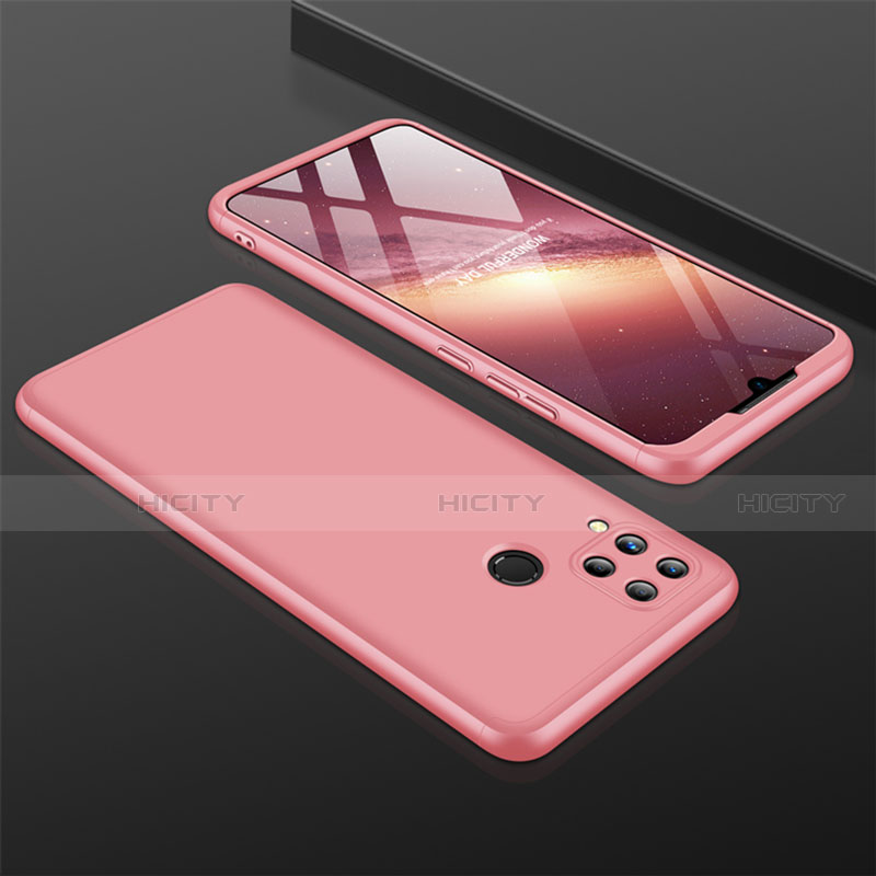 Funda Dura Plastico Rigida Carcasa Mate Frontal y Trasera 360 Grados M01 para Realme C15 Oro Rosa