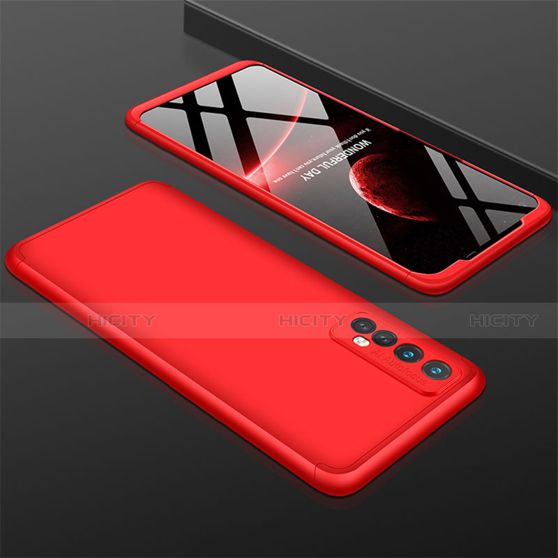 Funda Dura Plastico Rigida Carcasa Mate Frontal y Trasera 360 Grados M01 para Realme Narzo 30 4G Rojo