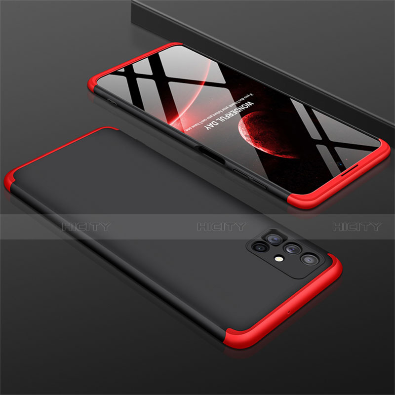 Funda Dura Plastico Rigida Carcasa Mate Frontal y Trasera 360 Grados M01 para Samsung Galaxy M51 Rojo y Negro