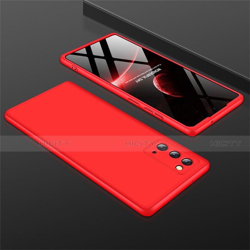 Funda Dura Plastico Rigida Carcasa Mate Frontal y Trasera 360 Grados M01 para Samsung Galaxy Note 20 5G Rojo