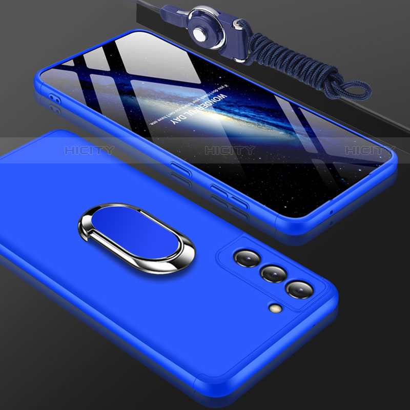 Funda Dura Plastico Rigida Carcasa Mate Frontal y Trasera 360 Grados M01 para Samsung Galaxy S22 5G Azul