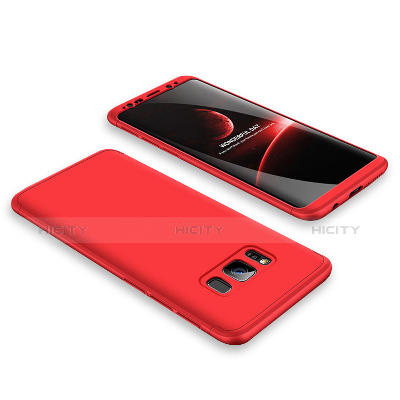 Funda Dura Plastico Rigida Carcasa Mate Frontal y Trasera 360 Grados M01 para Samsung Galaxy S8 Plus Rojo