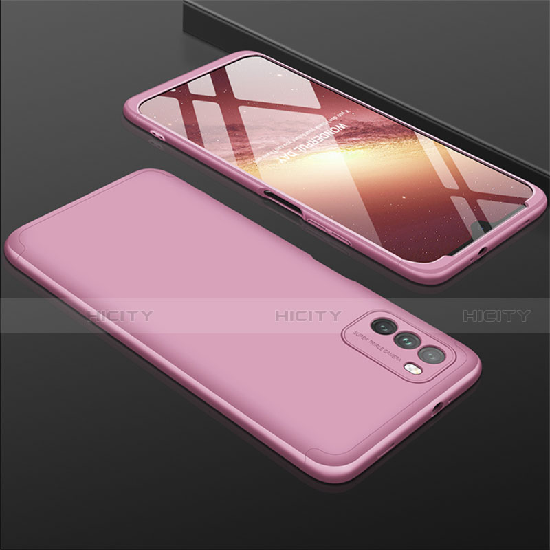 Funda Dura Plastico Rigida Carcasa Mate Frontal y Trasera 360 Grados M01 para Xiaomi Poco M3 Oro Rosa