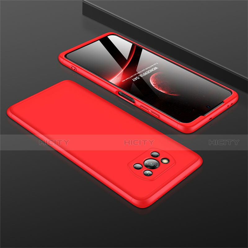 Funda Dura Plastico Rigida Carcasa Mate Frontal y Trasera 360 Grados M01 para Xiaomi Poco X3 NFC Rojo