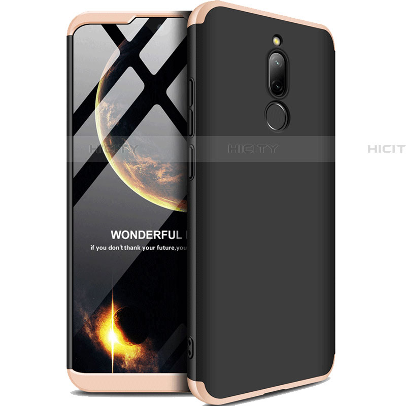 Funda Dura Plastico Rigida Carcasa Mate Frontal y Trasera 360 Grados M01 para Xiaomi Redmi 8 Oro y Negro