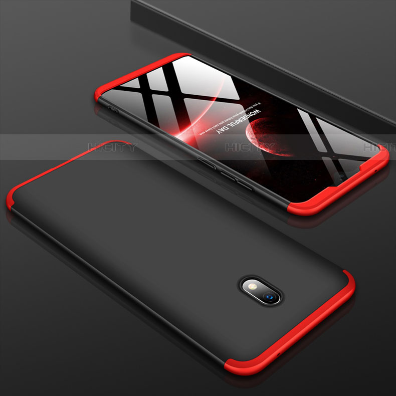 Funda Dura Plastico Rigida Carcasa Mate Frontal y Trasera 360 Grados M01 para Xiaomi Redmi 8A Rojo y Negro