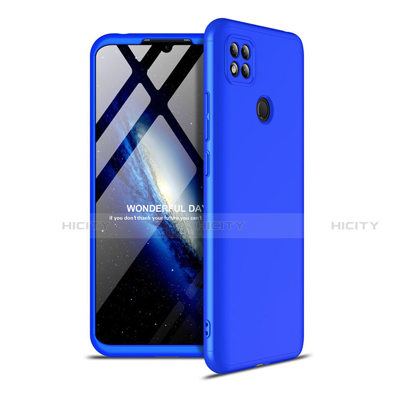 Funda Dura Plastico Rigida Carcasa Mate Frontal y Trasera 360 Grados M01 para Xiaomi Redmi 9C NFC Azul