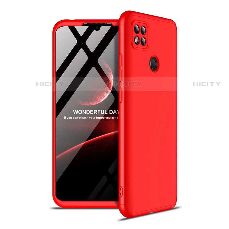 Funda Dura Plastico Rigida Carcasa Mate Frontal y Trasera 360 Grados M01 para Xiaomi Redmi 9C Rojo