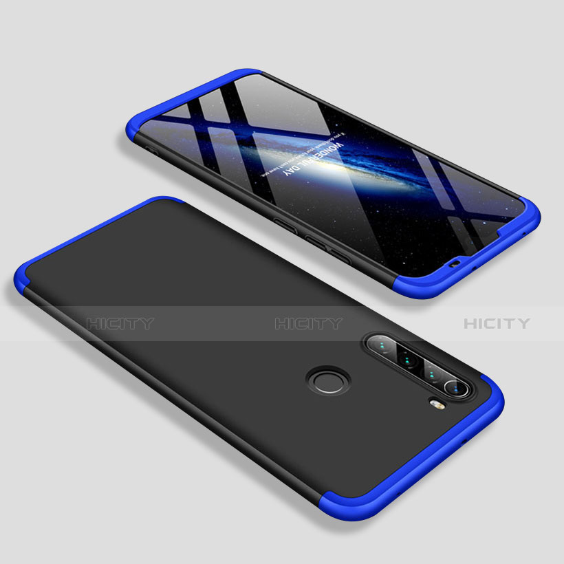 Funda Dura Plastico Rigida Carcasa Mate Frontal y Trasera 360 Grados M01 para Xiaomi Redmi Note 8T Azul y Negro